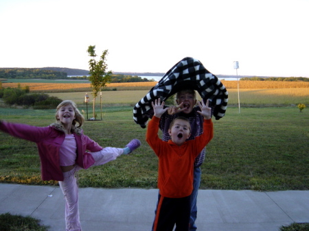 The kids being goofy...