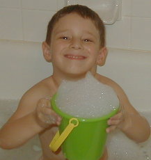 Jacob having fun in the tub