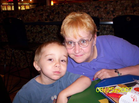 Mommy and Spencer at the airport