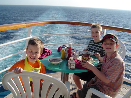 Our boys, Justin, Jason and Jacob on our family vacation - Feb. '05