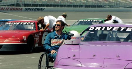 About to do 170 mph on the California Speedway.