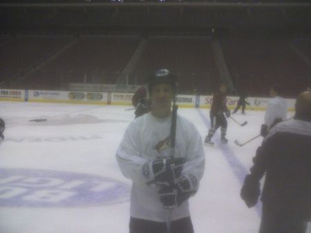 Playing hockey with the Phoenix Coyotes