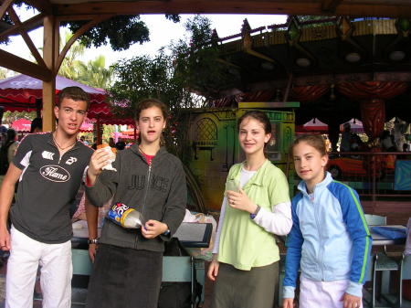 Binyamin, Shayna, Devorah and Bracha at amusement park Tel Aviv