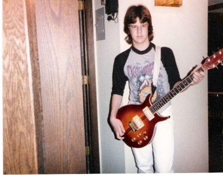 With first "real" guitar, 1984