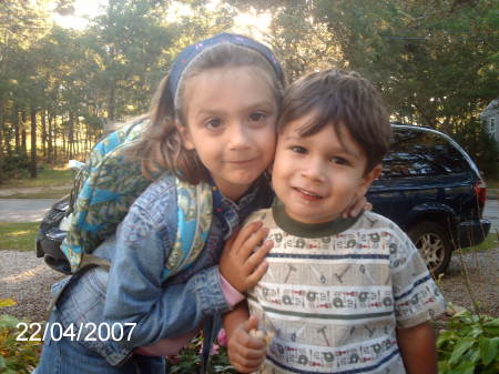 Francesca and Joey on the first day of school