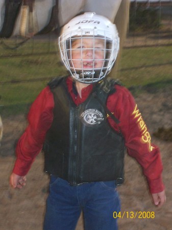 Lane after he just rode his first calf!