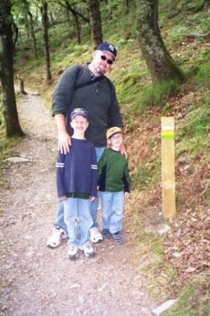 Me, Noah and Jacob hiking at Llanberis