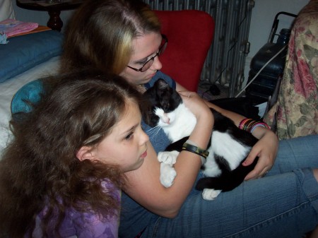Britt, Cat, and Jack the cat
