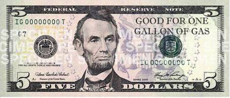 New $5.00 bill.