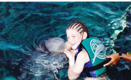 Sarah with dolphin