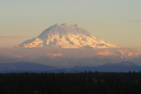 Mt. Rainier At Sunset