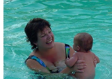 Me & my friend's baby in the pool