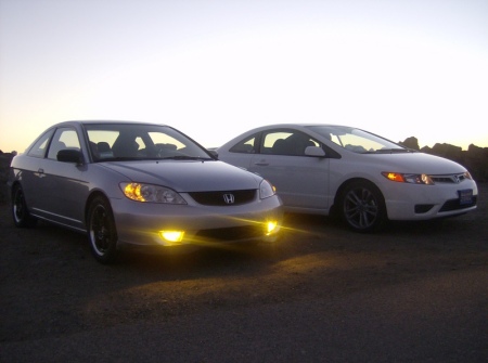 my honda next to my friends honda si