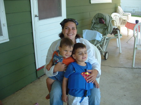 James' daughter Christina and her boys Tristen and Carter
