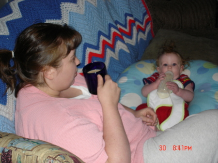 My son and I enjoying our breakfast!