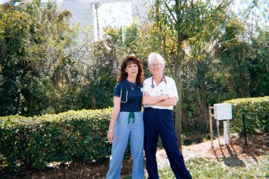 susan and kit in the smoking area