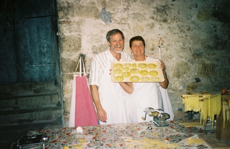 hand made pasta  Tuscany w/my wife Susan