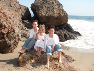 At the beach in Malibu