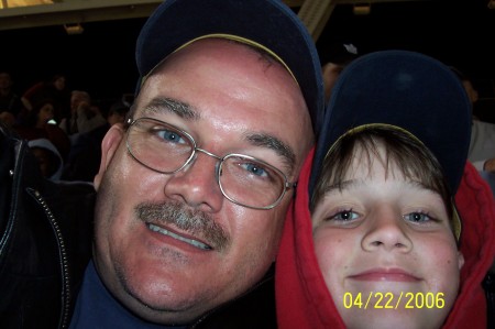 Husband and son at a Padres game