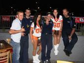 My daughter with the GoodYear Crew from Nascar