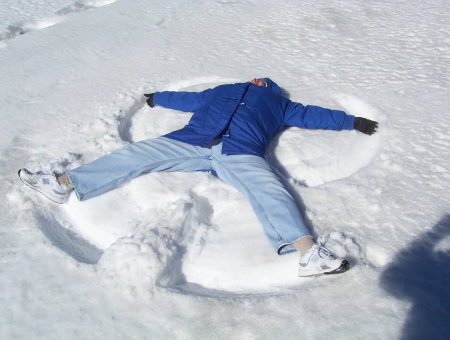 Me making a snow angel in January