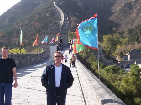 Matt in Beijing, China scaling the Great Wall - it's very difficult!