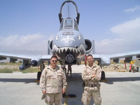 A guy I worked with and me (I'm on the right) infront of an A-10