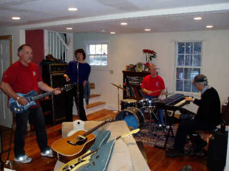 Me and the guys rehearsing for Burnin' Hot Blues