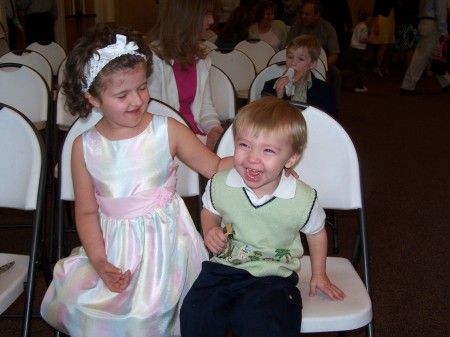 Lauren and Jake at Easter service 2008