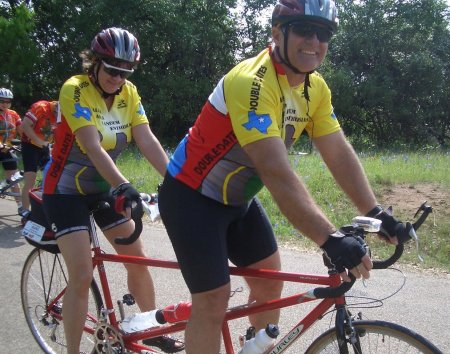 Diane and I biking