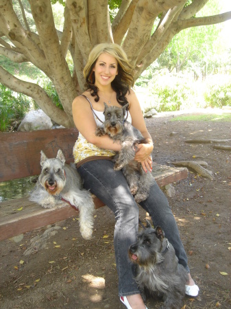 Daughter Jessica and 3 pups