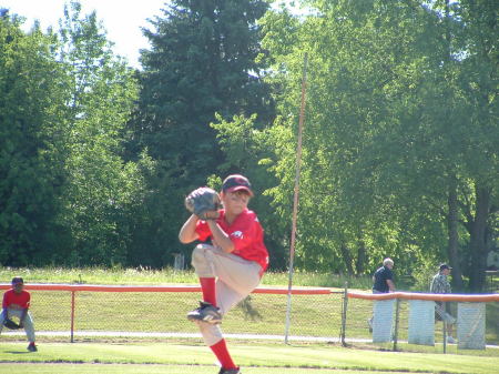 Anthony Pitching for the North Akron Reds