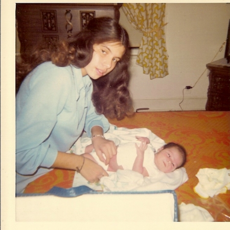 Darlene at 18 years old. With baby boy Eric