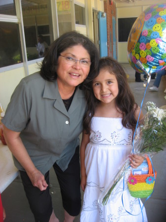 My daughter and her teacher at her K Grad.