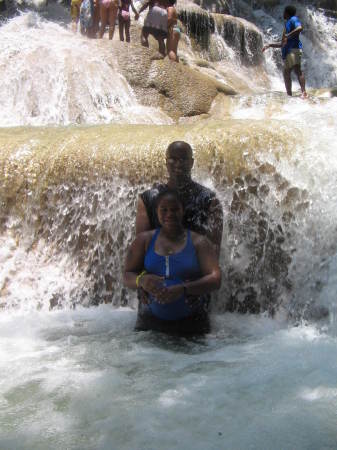 Me and LaRonda in Jamaica getting wet!