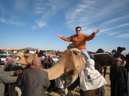 riding a camel in the KSA