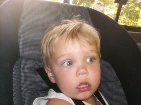 Trent in his car seat.  June 2007