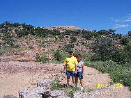 Petra (Bates) Waldrop & husband Bill @ Enchanted Rock, Texas