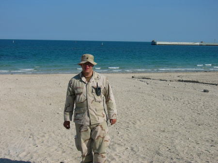 Brian @ Kuwaiti Naval Base w/ Persian Gulf