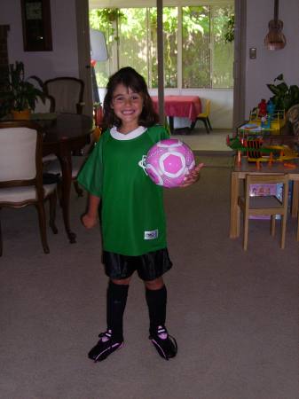 My daughter, Jenna, in her soccer outfit