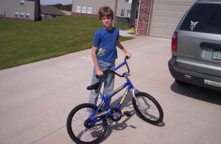 Byan on his new bike.