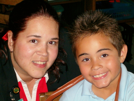 My oldest son and I on the last day of school