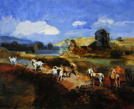 "Iberian Landscape with Goats"