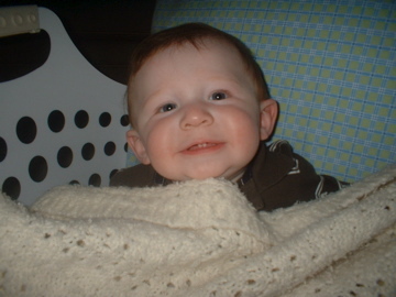 Helping mommy with laundry