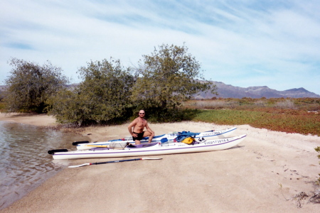 Kayaks on the beach