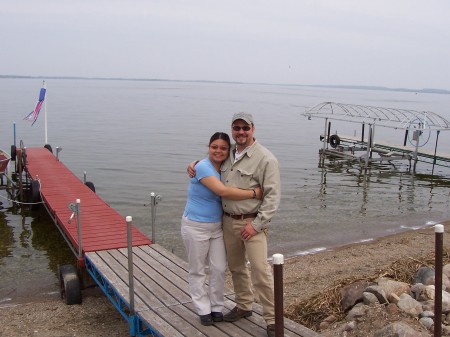 My Husband Jeff and I at our lake house in Osakis