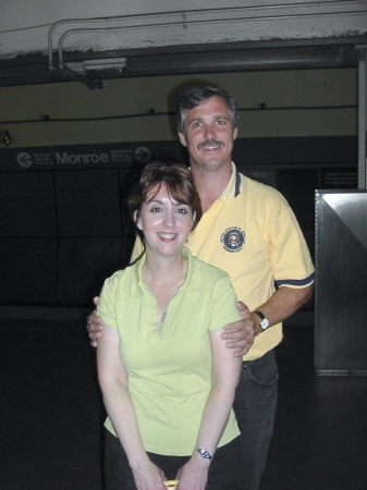 My friend Ray and myself in a Chicago subway station