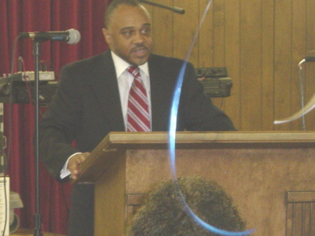 Eric speaking at 30-year high school class reunion