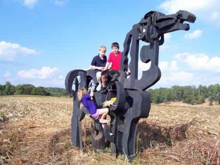 My kids on the Iron Horse near Athens, GA.