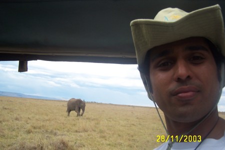 Me, and a elephant about to charge